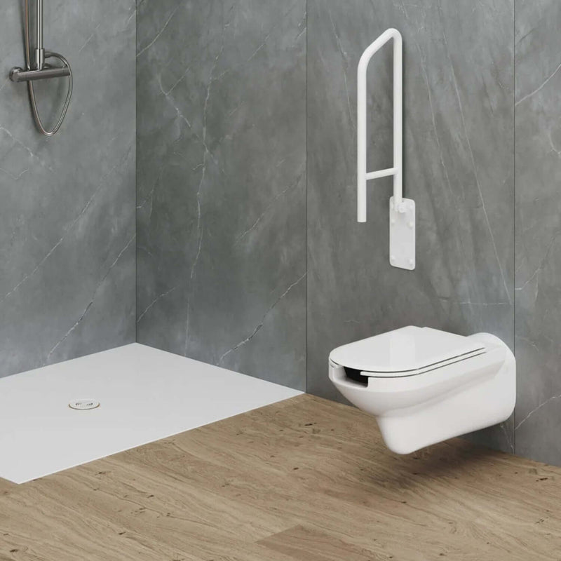 Vaso sospeso modello Thin di Azzurra Ceramica per diversamente abili 75Ã—36Ã—H37 cm - Bianco Lucido