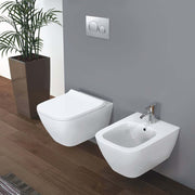 Bidet sospeso in ceramica bianca lucida modello Smyle Geberit cm 54x35