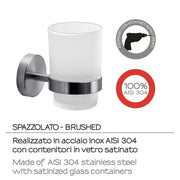 Portaspazzolini in Acciaio Inox AISI 304 Gedy serie Project - Spazzolato by CeramicStore | Lo specialista del tuo bagno