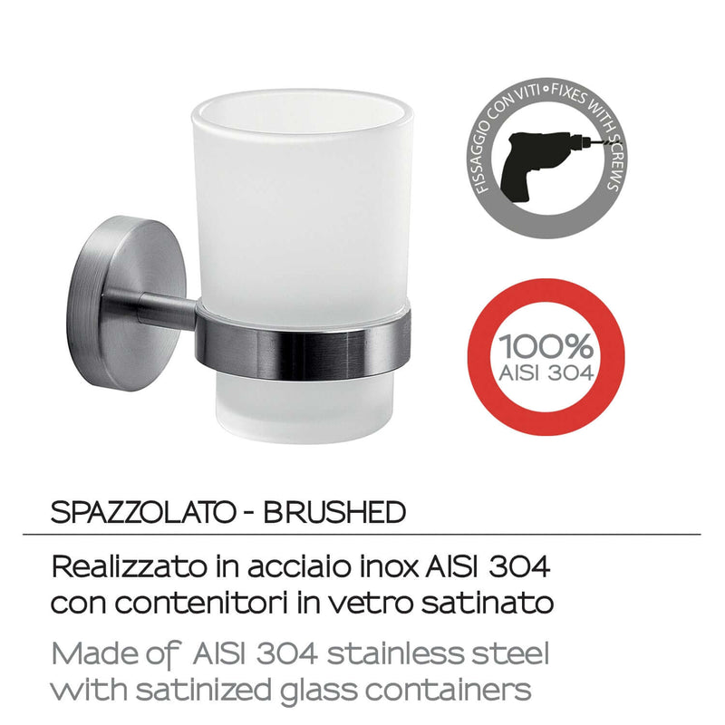 Portaspazzolini in Acciaio Inox AISI 304 Gedy serie Project - Spazzolato by CeramicStore | Lo specialista del tuo bagno