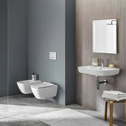 Sanitari sospesi senza brida con sedile tradizionale modello Smyle Geberit cm 54x35