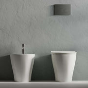 Coppia sanitari filomuro con scarico Traslato Ceramica Dolomite modello Mirto 55x36 cm con sedile Softclose