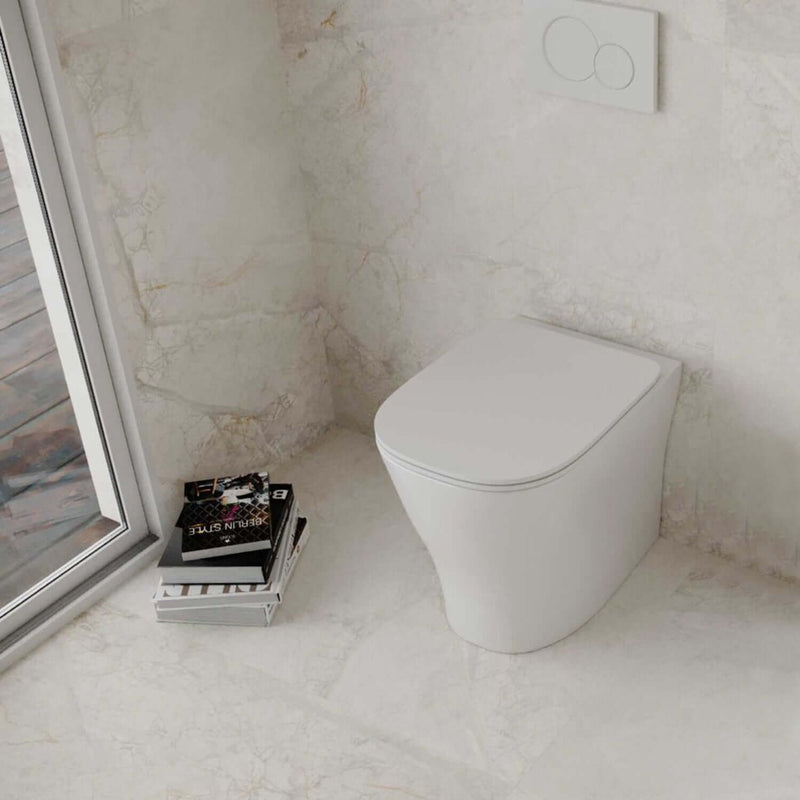 Vaso a terra con copriwater soft close Eira BathCore L 34 Ã— P 53 Ã— H 42 cm â€“ Bianco lucido