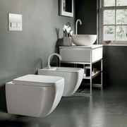 Coppia di sanitari sospesi 52x36 cm della serie Bianca di Hatria con sedile soft close
