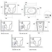 Sanitari filomuro 55x35 cm collezione Nolita Kerasan con sedile soft close