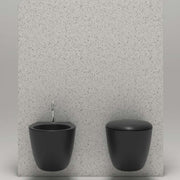 Sanitari sospesi moderni Domus Falerii Mascalzone profondità cm 35x48 color Pirate Black