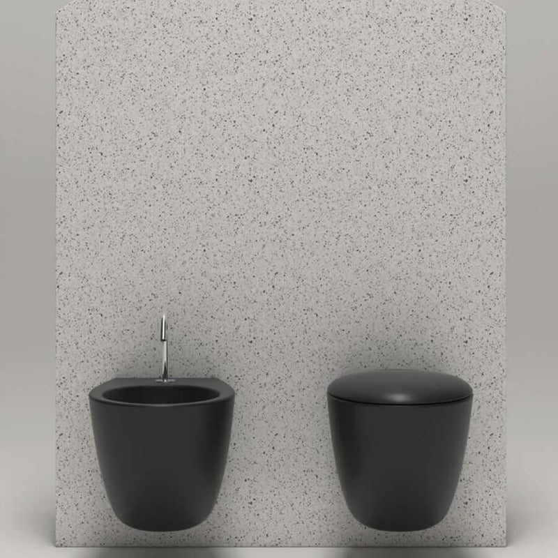 Sanitari sospesi moderni Domus Falerii Mascalzone profondità cm 35x48 color Pirate Black