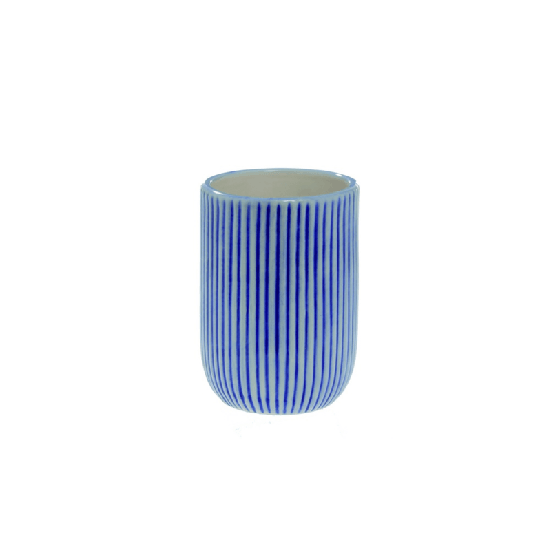 Portaspazzolini modello Mykonos in ceramica blu
