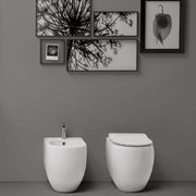Sanitari filomuro scarico traslato 56x37 cm collezione Flo Kerasan con sedile soft close