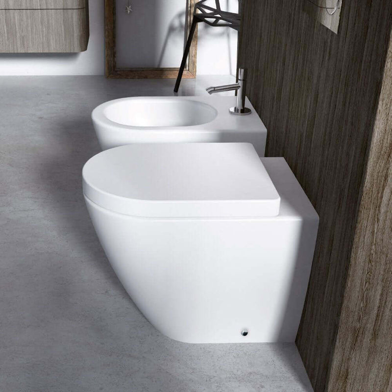 Sanitari filoparete Althea Cover in ceramica con sedile - Bianco Opaco