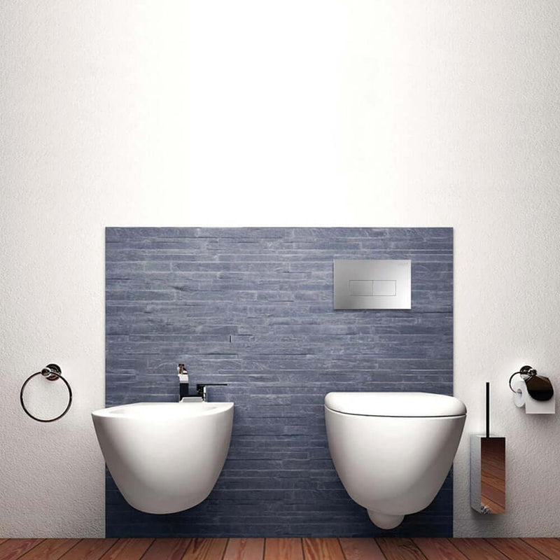 Placca per cassetta incasso Pucci modello Eco 2 pulsanti Linea Cromo Satinato
