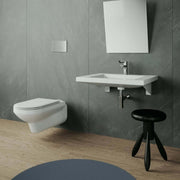 Lavabo sospeso per disabili Azzurra Thin 70x57 cm con apertura frontale e barra di comando a leva â€“ Bianco lucido