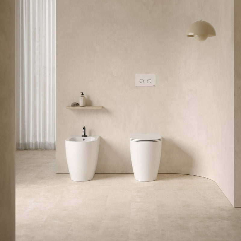 Sanitari filomuro rimless 53 cm Ceramica Globo Mode Wc scarico Multi