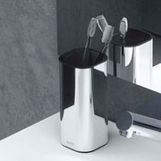 Bicchiere porta spazzolino da appoggio in acciaio cromato della collezione 'Line' by Cosmic - cm 6