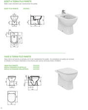 Coppia di sanitari filomuro Dolomite Gemma 2 Wc + Sedile Soft Close e Bidet