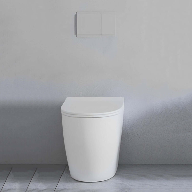 Vaso filomuro senza brida con Copriwater Soft Close BathCore Aria - Bianco Opaco 52x37xH40,5 cm