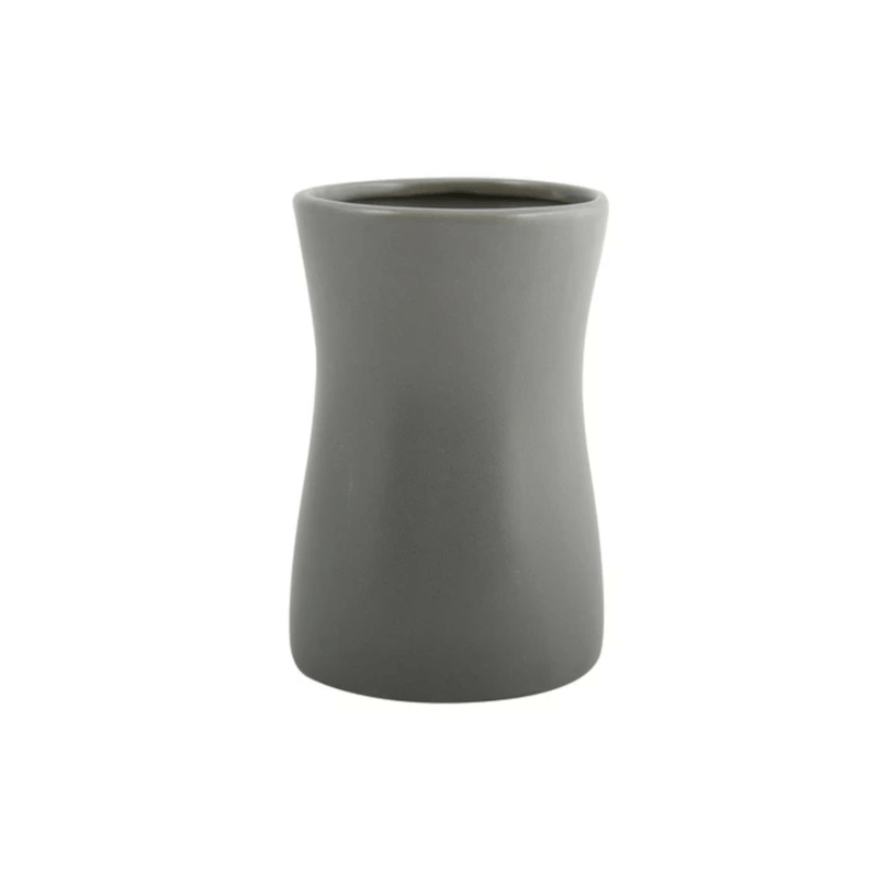 Bicchiere Portaspazzolino in ceramica di colore grigio collezione Athena