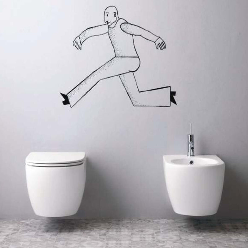 Bidet sospeso serie Skip 50 in ceramica bianca lucida - Disegno Ceramica