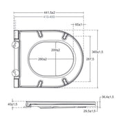 Sanitari sospesi Rimless con copriwater Soft Close BathCore serie Infinity 53x36
