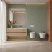 Sanitari sospesi senza brida con copriwater soft close BathCore serie Cuore - L 36 x P 52 cm