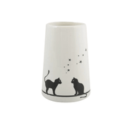 Bicchiere Portaspazzolino in ceramica  bianco collezione PISICA