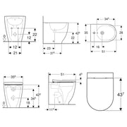 Sanitari filomuro con bidet