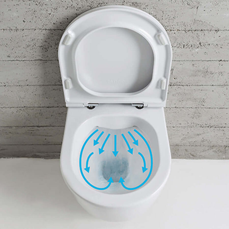 Sanitari Sospesi senza brida Ceramica Globo 4ALL  WC + BIDET + SEDILE