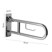 Appoggio ribaltabile con portarotolo modello Snug di Gedy - Cromato