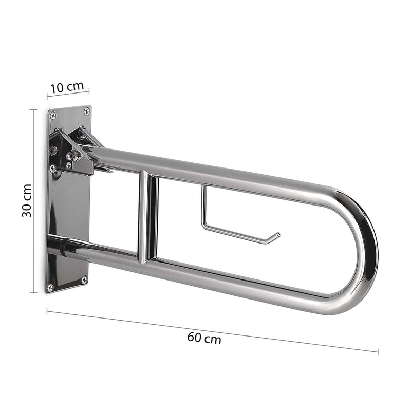 Appoggio ribaltabile con portarotolo modello Snug di Gedy - Cromato