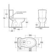 Vaso monoblocco modello Karla con Scarico a Pavimento - Bianco