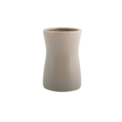 Bicchiere Portaspazzolino in ceramica di colore tortora  collezione Athena