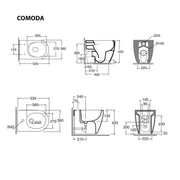 Sanitari filomuro senza brida Ceramica Azzurra serie Comoda