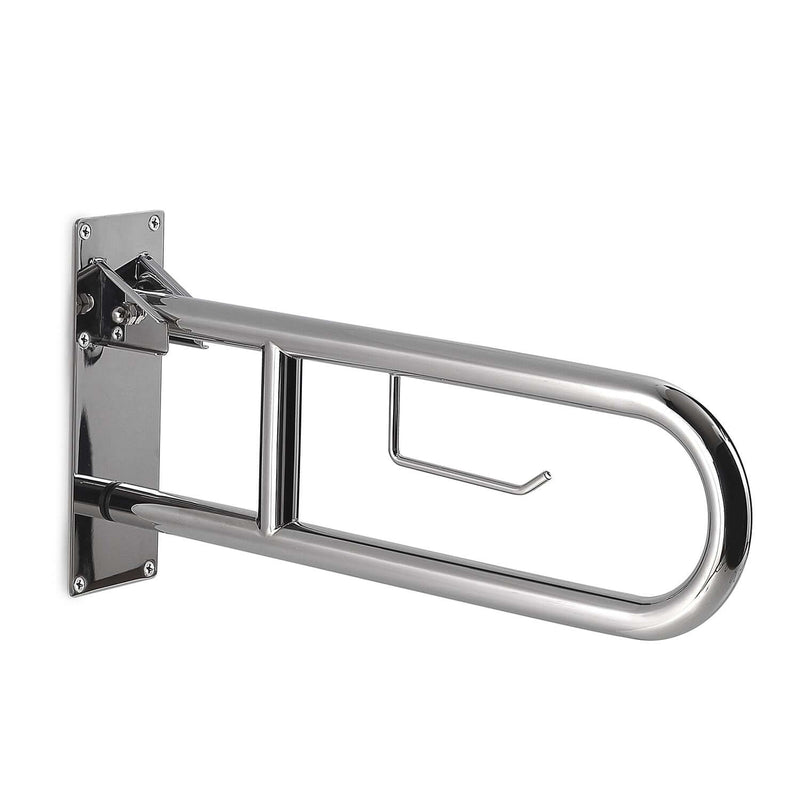 Appoggio ribaltabile con portarotolo modello Snug di Gedy - Cromato