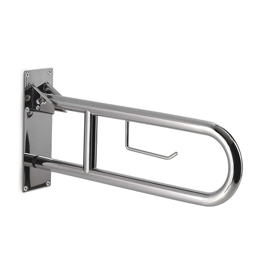 Appoggio ribaltabile con portarotolo modello Snug di Gedy - Cromato