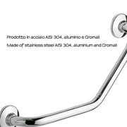 Maniglione inclinazione 135Â° Gedy modello Ascot per anziani e disabili - Cromato