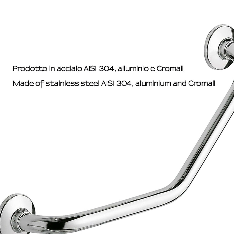 Maniglione inclinazione 135Â° Gedy modello Ascot per anziani e disabili - Cromato