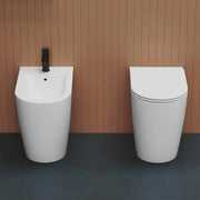 Set sanitari a terra Azzurra Comoda H50 con scarico traslato 56x36