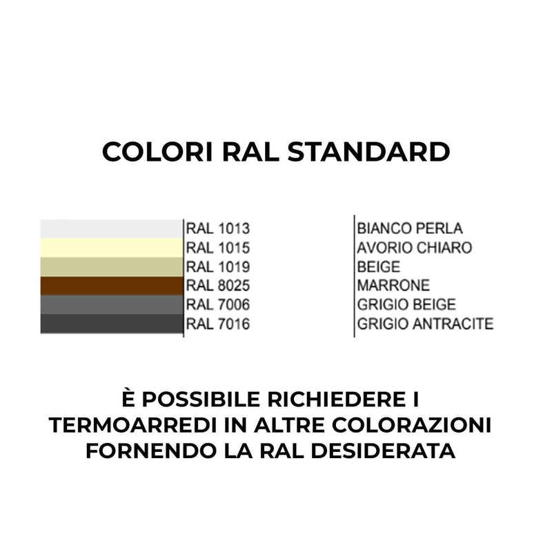 Termoarredo a piastra modello Toscana 150x55 cm interasse 5 cm - Bianco by CeramicStore | Lo specialista del tuo bagno