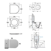 Vaso monoblocco filoparete Multi 58x36 cm modello Forty3 Ceramica Globo - sedile Softclose