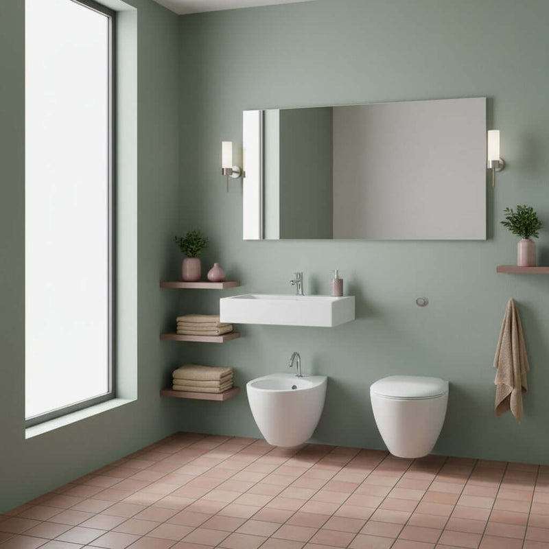Sanitari sospesi moderni Domus Falerii Mascalzone profondità cm 35x48 BIANCO OPACO