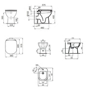Sanitari distanziati da parete con sedile soft close collezione Life Ideal Standard