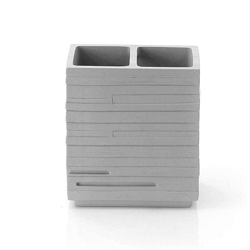 Portaspazzolini da appoggio in resina Gedy serie Quadrotto - Grigio