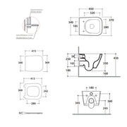 Sanitari Sospesi Ceramica Globo Stone 45 WC + BIDET + SEDILE SOFT CLOSE