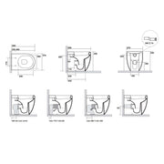 Wc filomuro 56x37 cm scarico traslato collezione Flo Kerasan con sedile soft close