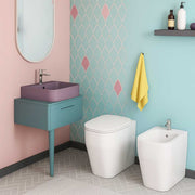 Sanitari Filoparete di Ceramica Azzurra modello Glaze con Copriwater Soft Close
