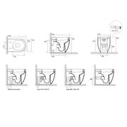 Sanitari filomuro scarico traslato 55x37 cm h50 collezione Flo Kerasan con sedile soft close