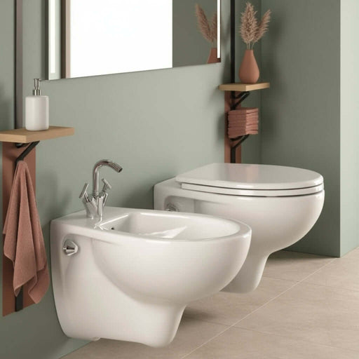 Sanitari sospesi wc+bidet +sedile normal close Geberit 'ColibrÃ¬ 2' cm 53
