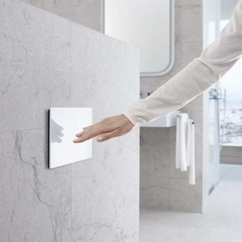 Piastra di azionamento Geberit Sigma 70 Vetro Bianco