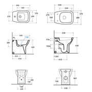 Sanitari Filo parete Ceramica Globo Daily WC + BIDET + SEDILE SOFT CLOSE