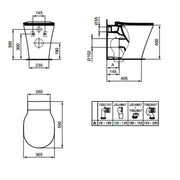 Vaso filomuro Ideal Standard Connect Air con sedile a chiusura SoftClose